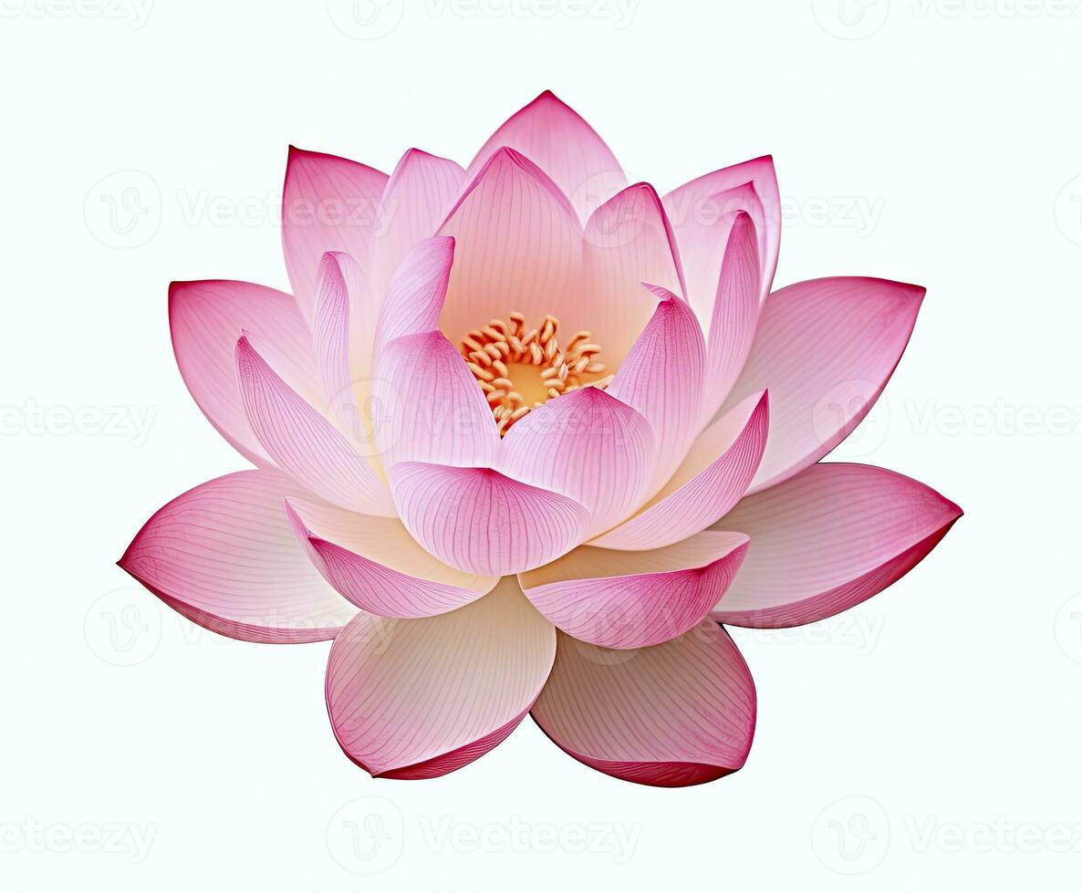Lotus flower on white background. AI Generated photo