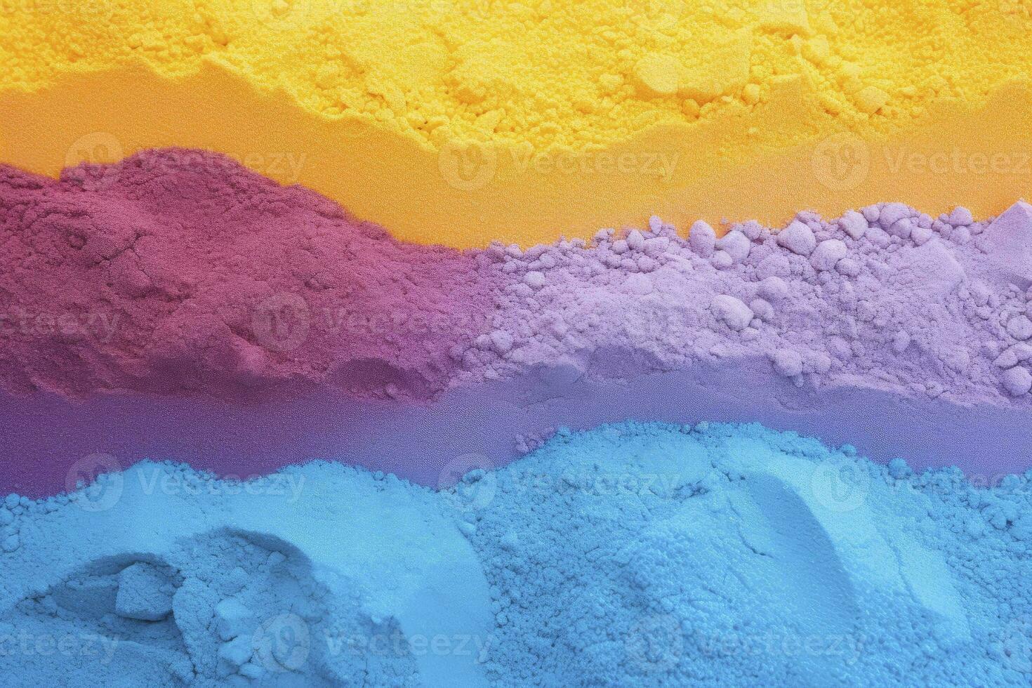 Close up of multi coloured sand background. AI Generated. photo