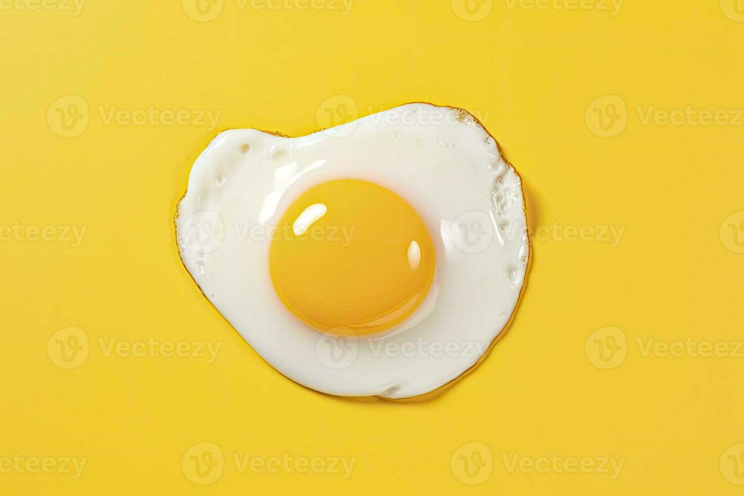 Fried egg on a yellow background. AI Generated photo