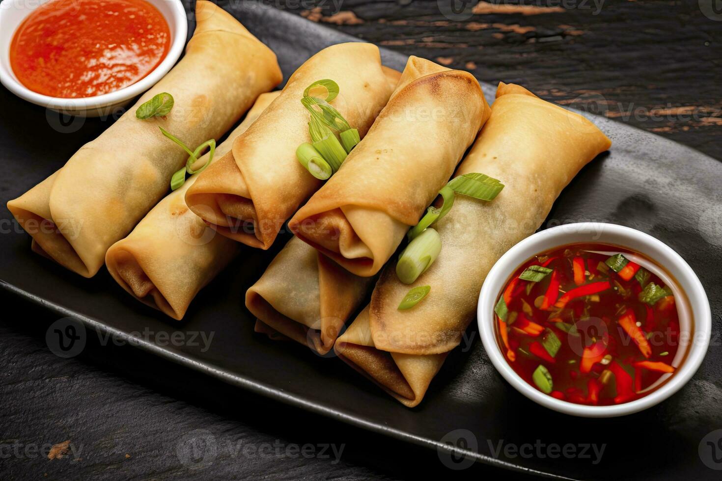 Egg rolls or spring rolls fried. AI Generated photo