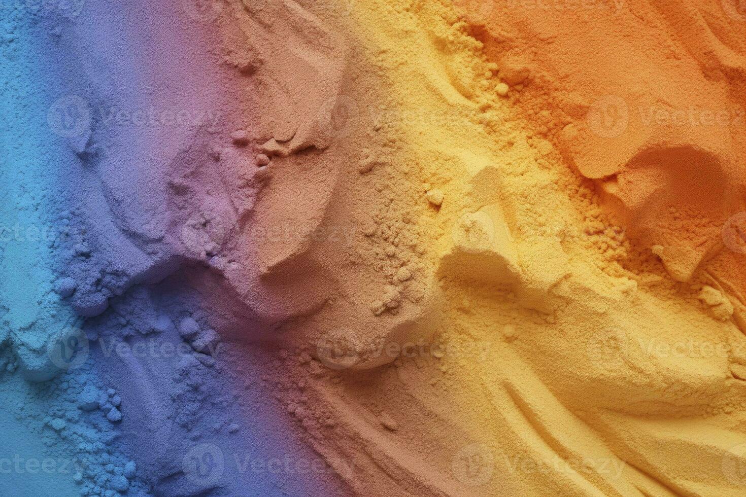 Close up of multi coloured sand background. AI Generated. photo
