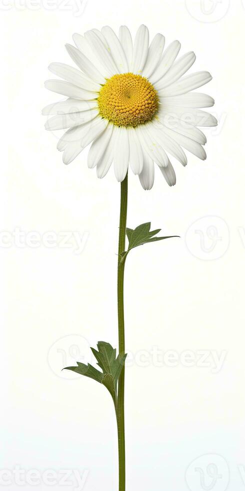 Common daisy isolated on white background. AI Generated photo