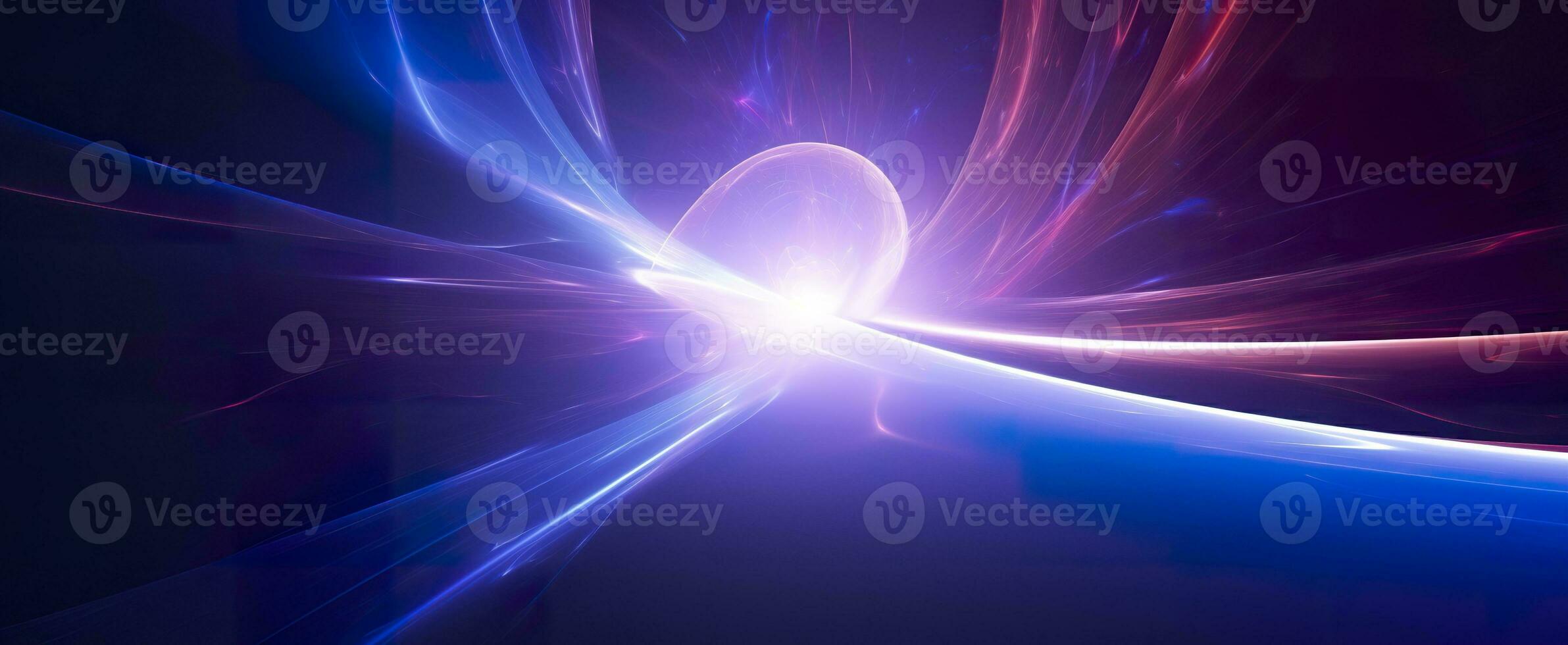 Neon colored glowing high energy singularity in space, 3D rendering. AI Generated photo