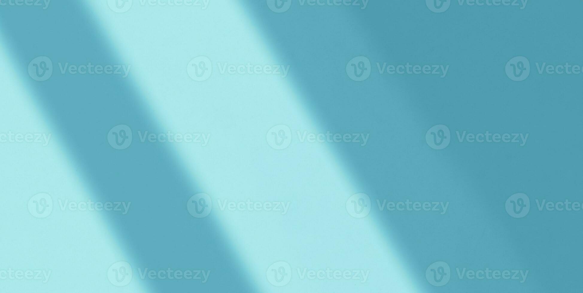 Minimal abstract light blue background for product presentation. Shadow and light from windows on plaster wall. AI Generative photo