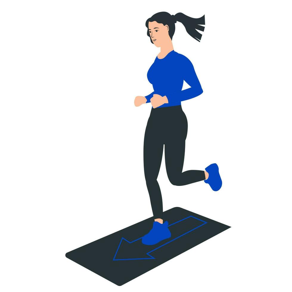 Girl on a treadmill vector