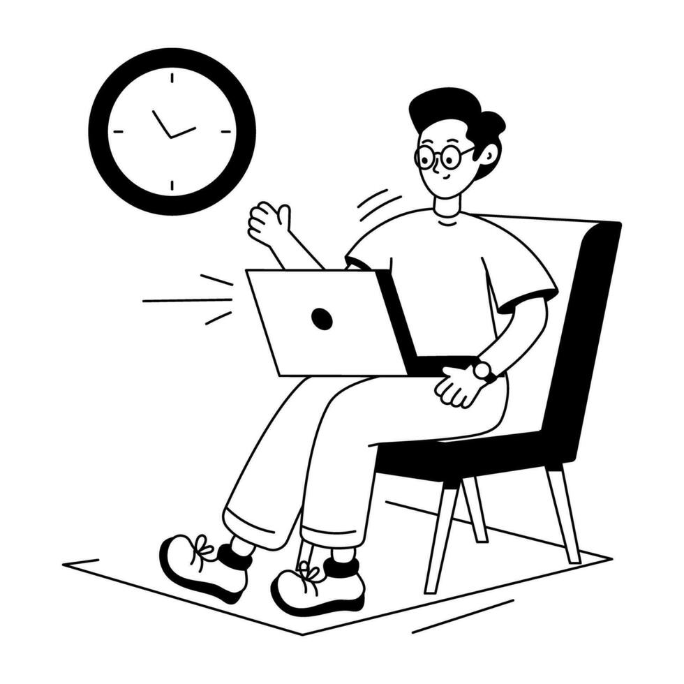 Trendy Working Time vector