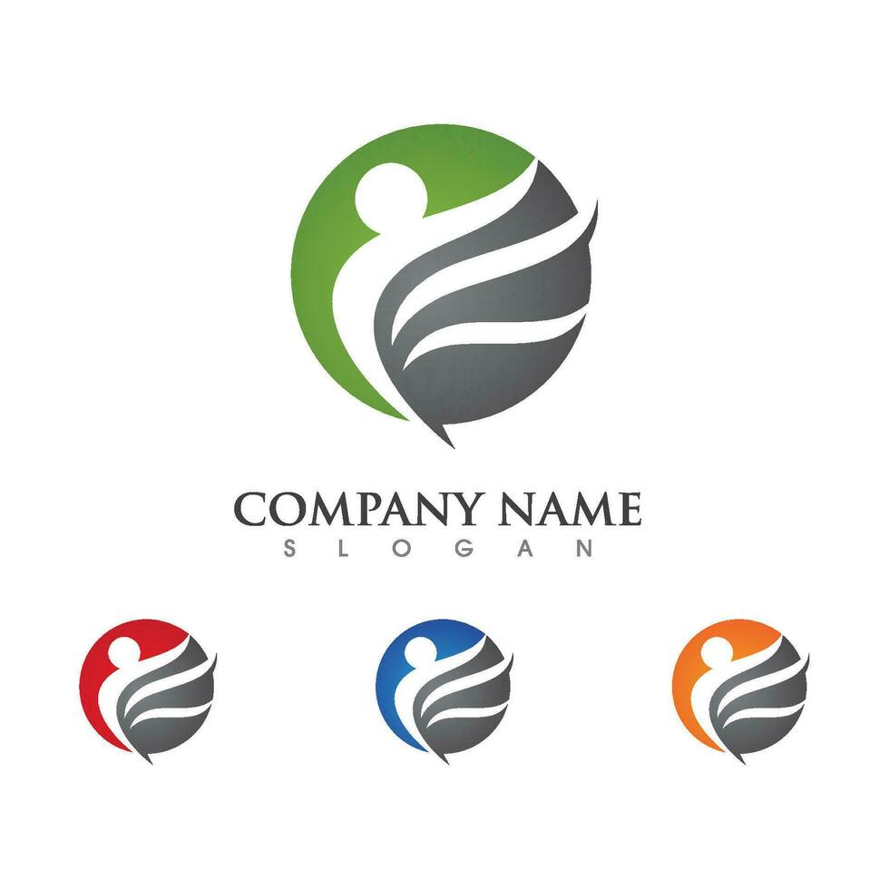 Human character logo sign vector