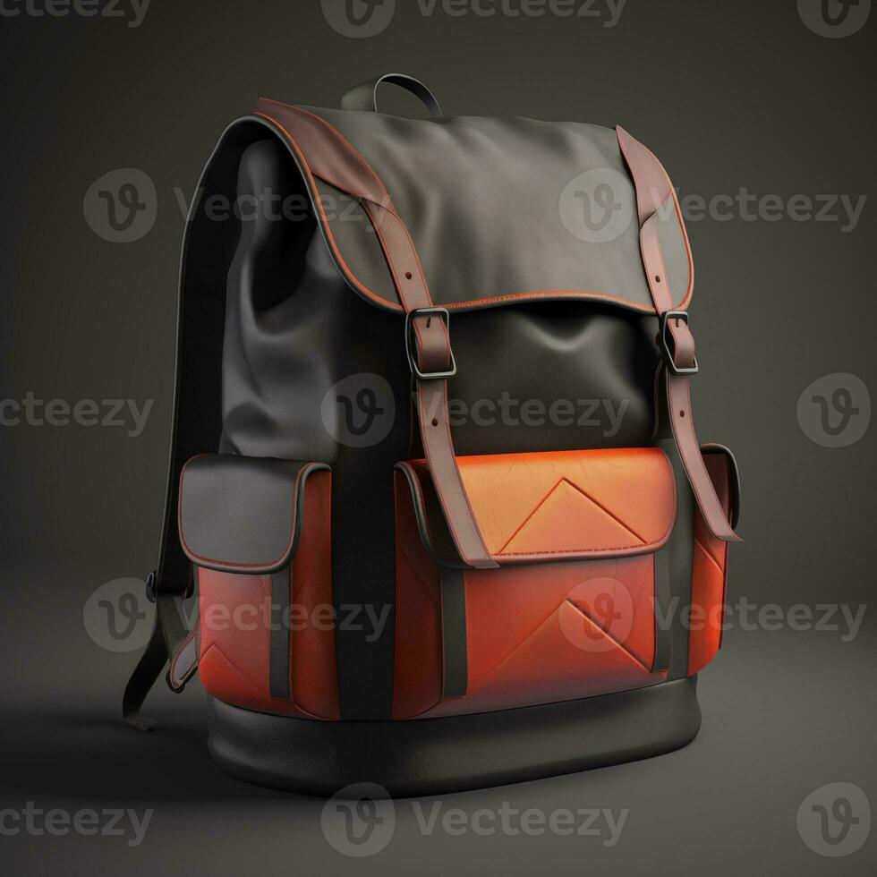 Front image of backpack for mockup purposes Generative AI photo