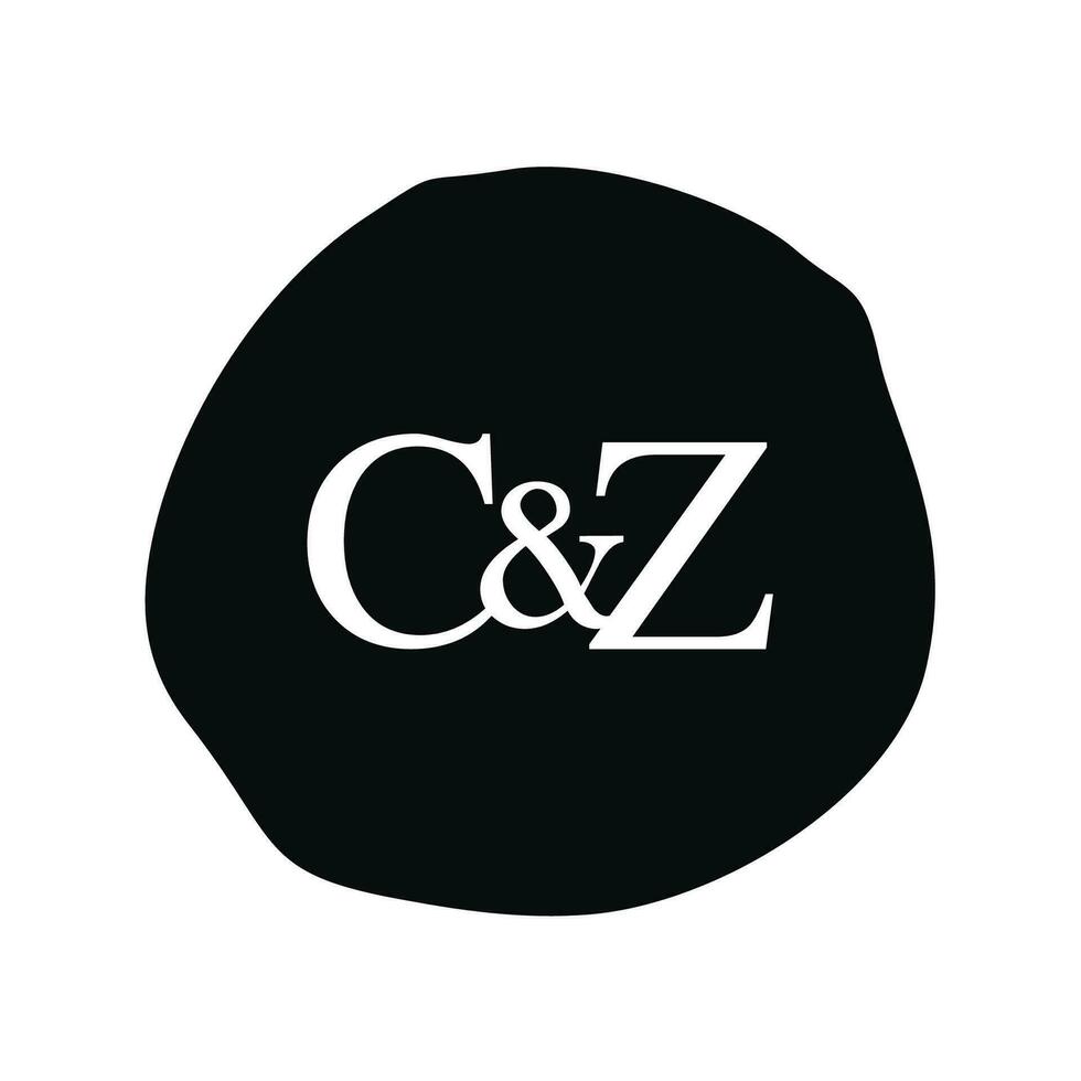 CZ Initial logo letter brush monogram comapany vector