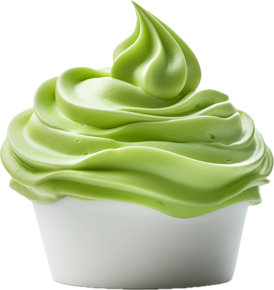 Green whipped cream png with AI generated.