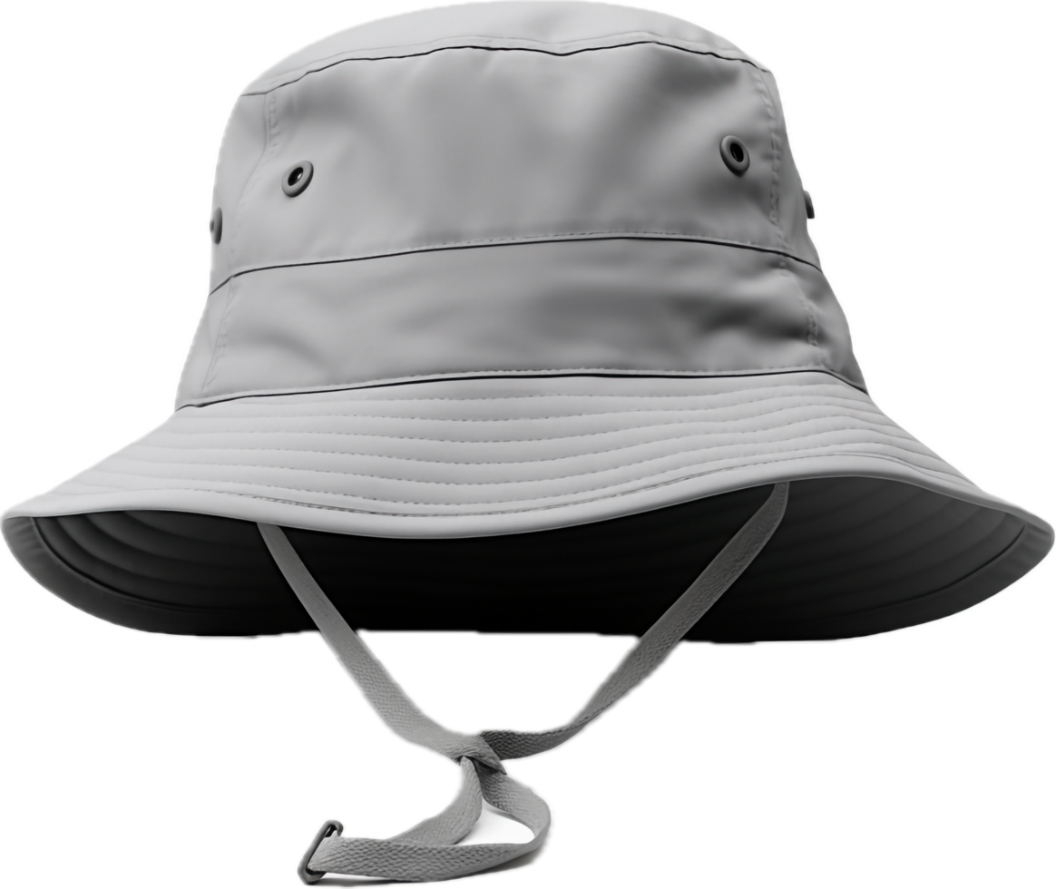 Gray bucket hat png with AI generated.