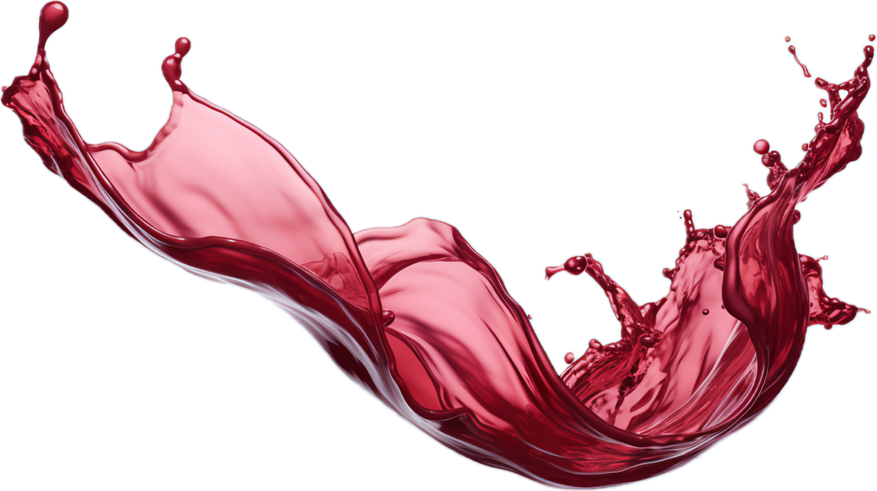 Red wine splash png with AI generated.