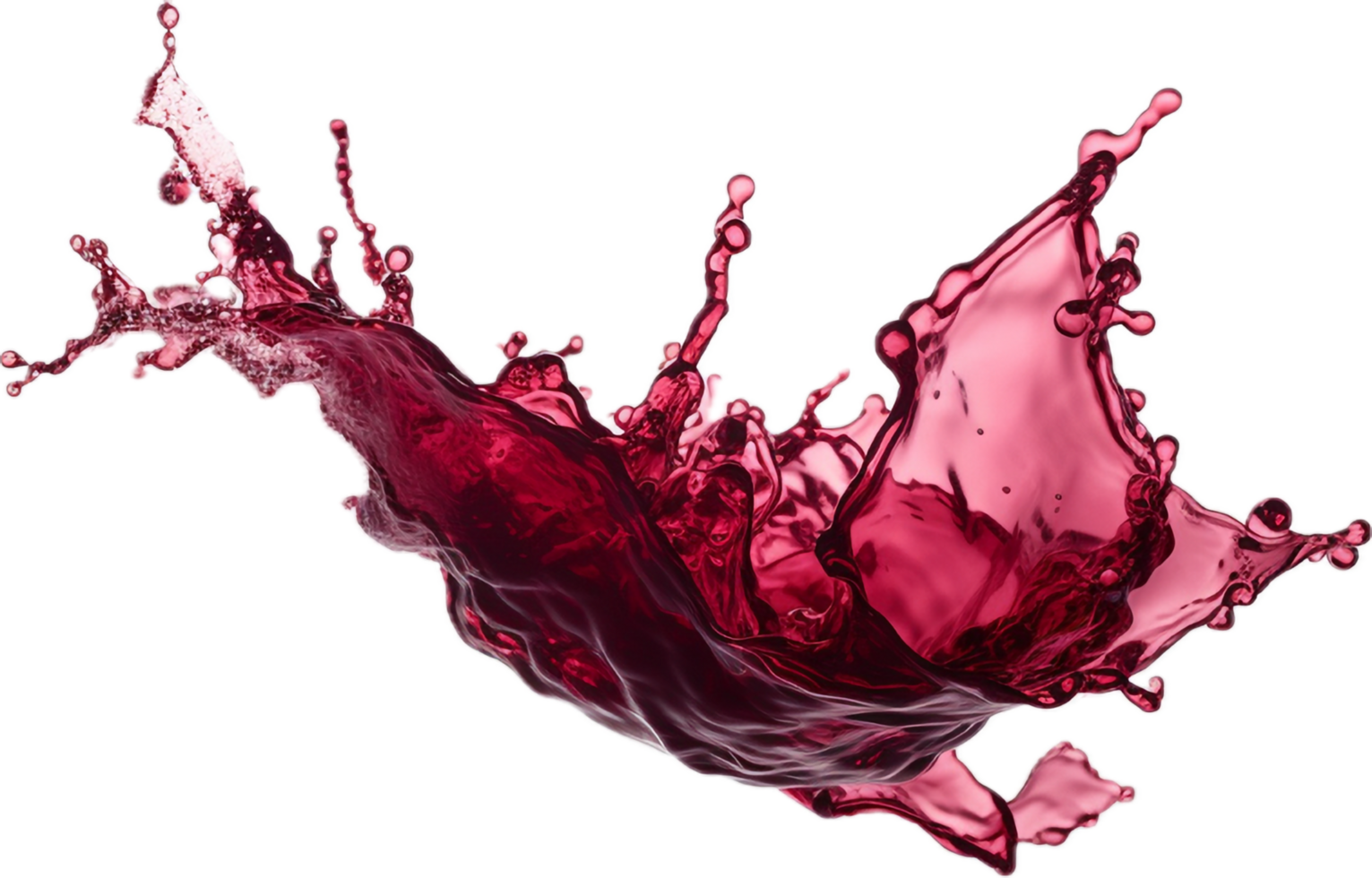 Red wine splash png with AI generated.