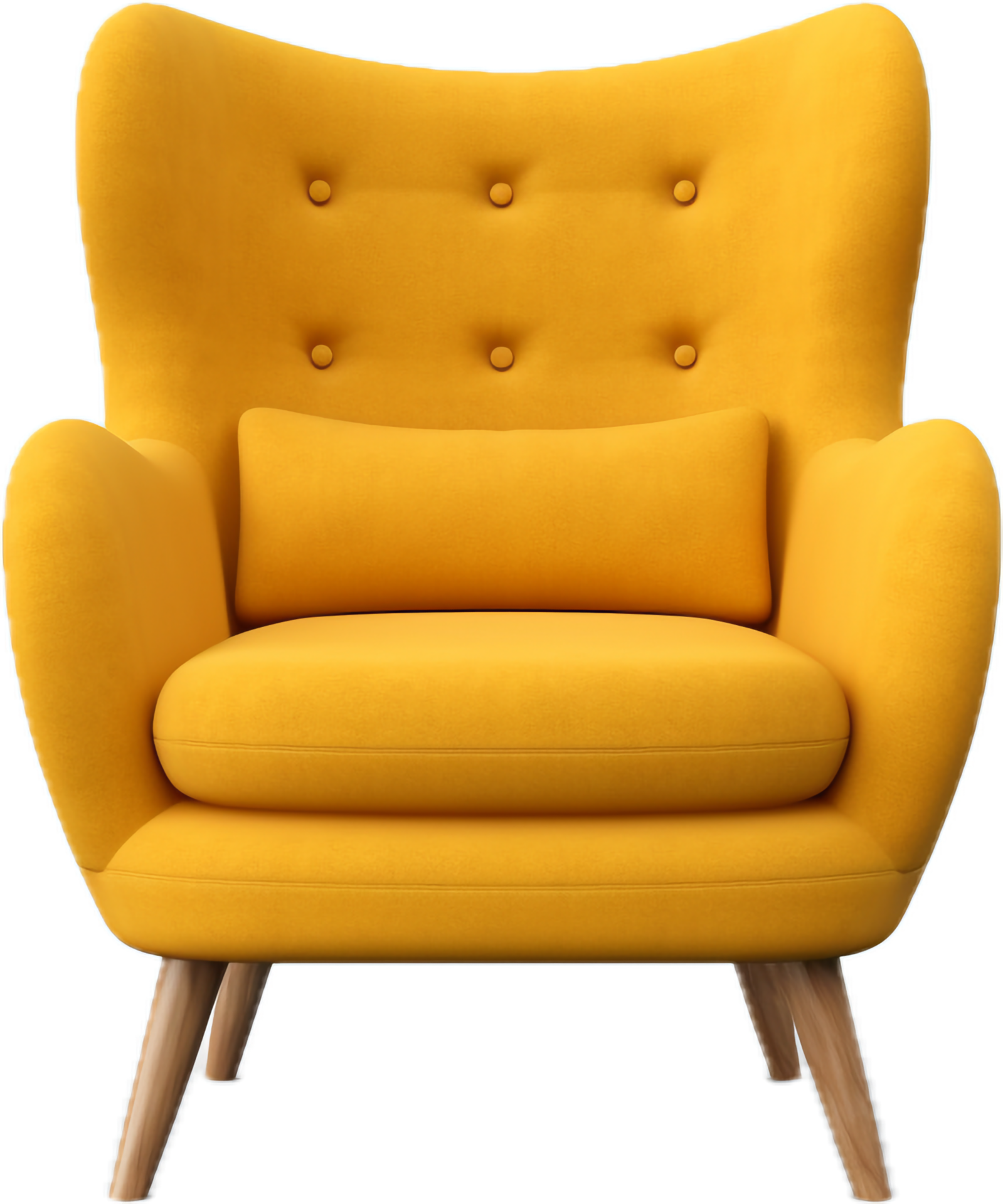 Modern yellow armchair png with AI generated. 33888599 PNG