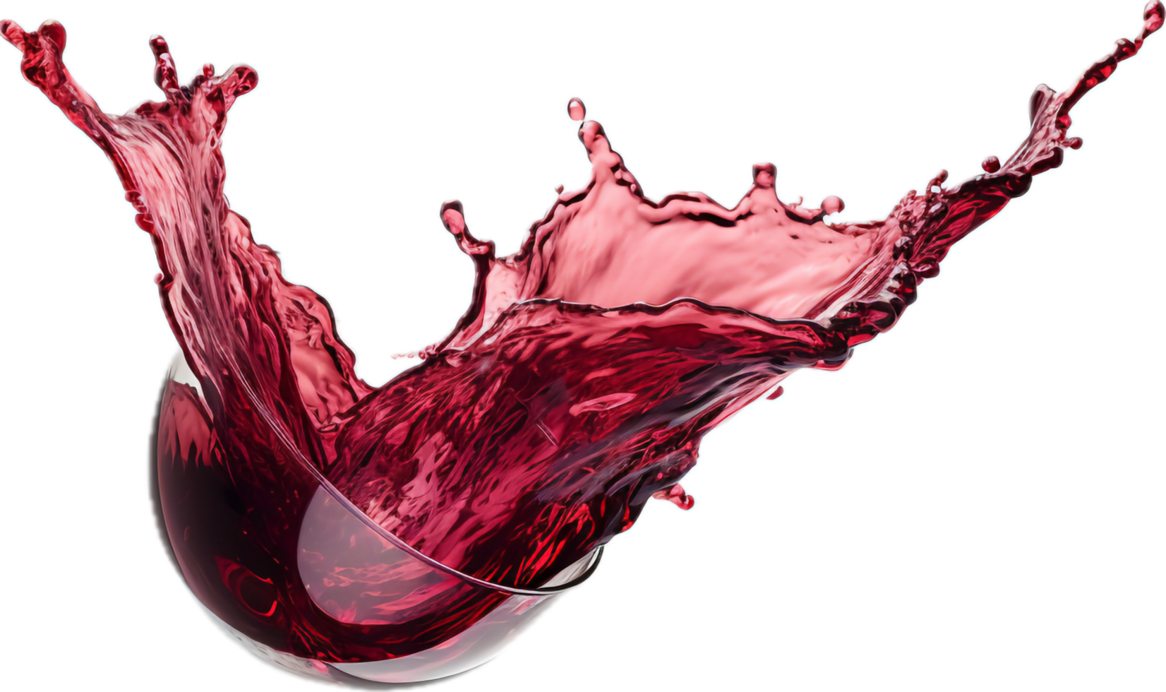 Red wine splash png with AI generated.