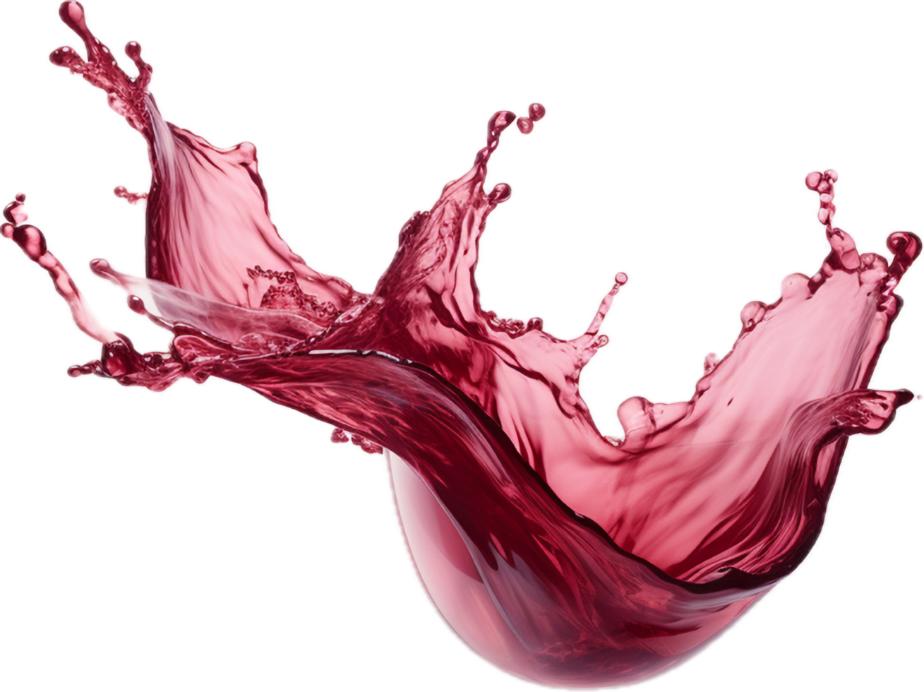 Red wine splash png with AI generated.