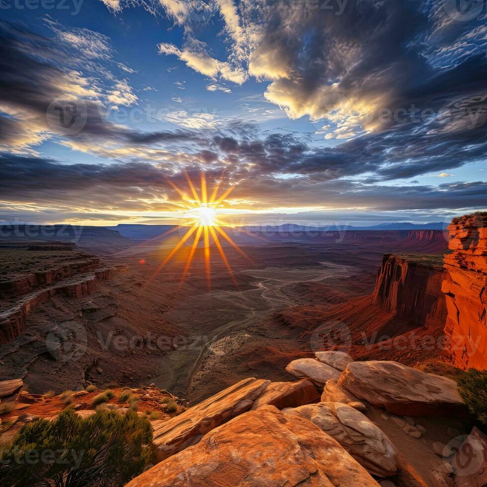 sunrise in Moab Utah , generated by AI photo