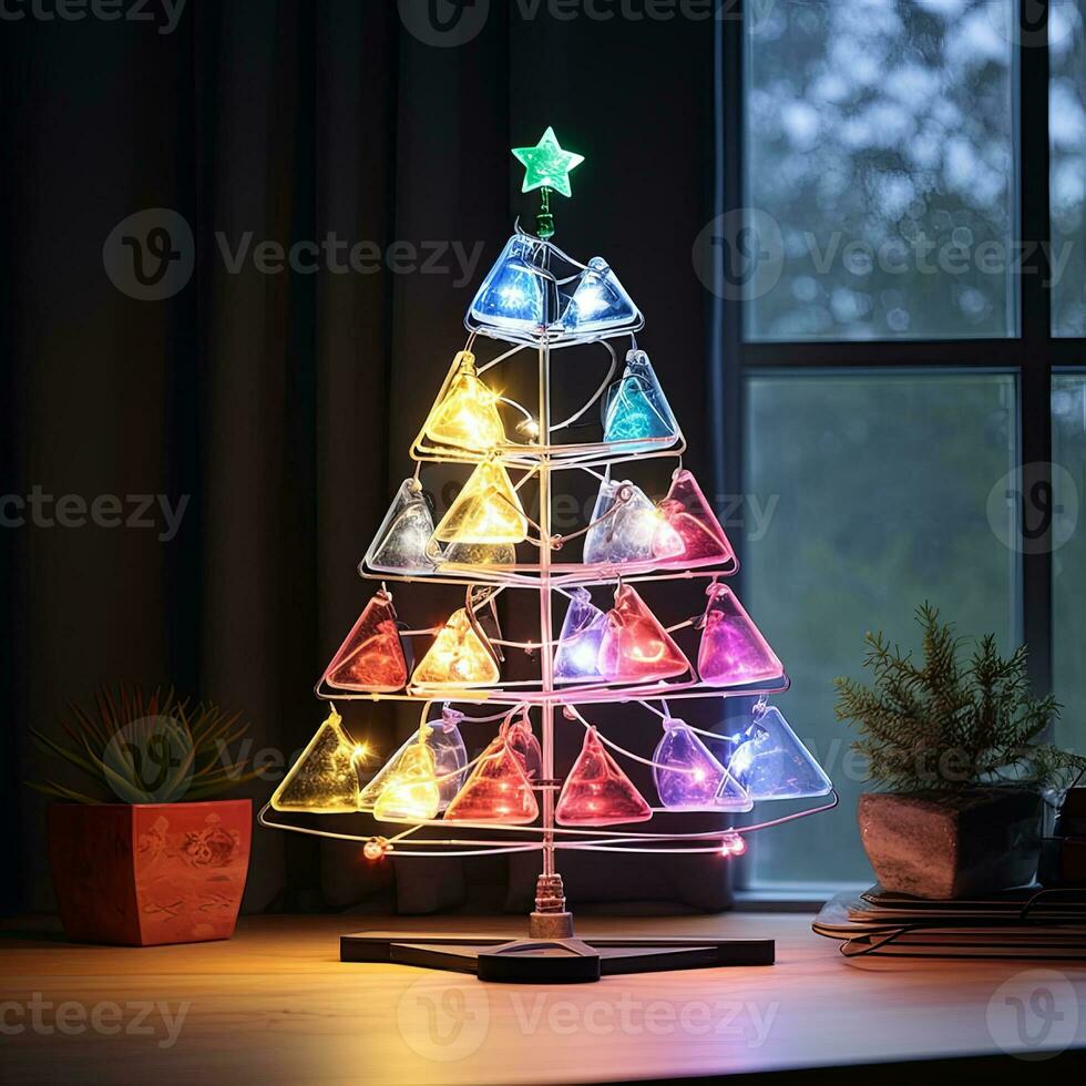 robotics arduino soldering kit modern christmas tree with lights , generated by AI photo