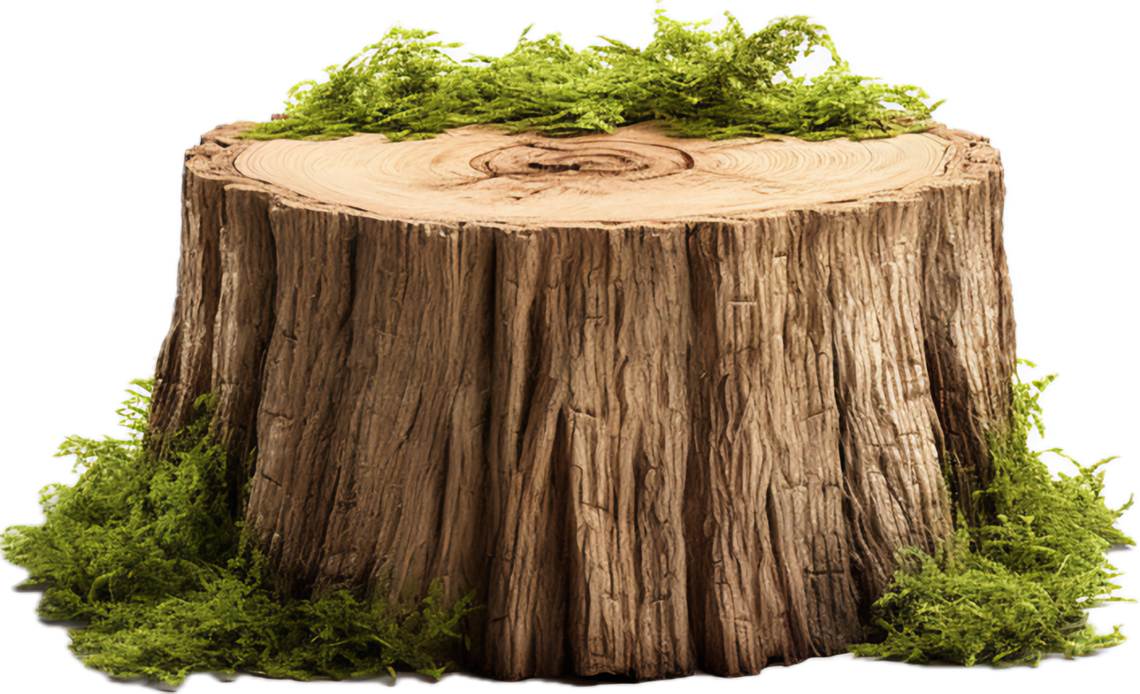 Tree stump podium png with AI generated.