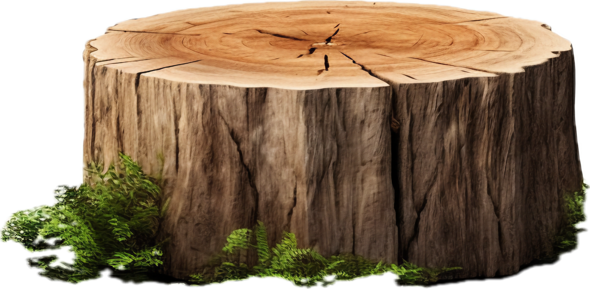 Tree stump podium png with AI generated.