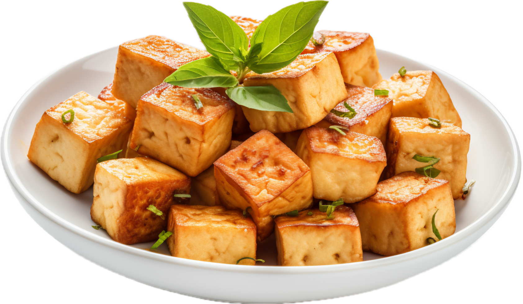 Marinated tofu cubed png with AI generated.