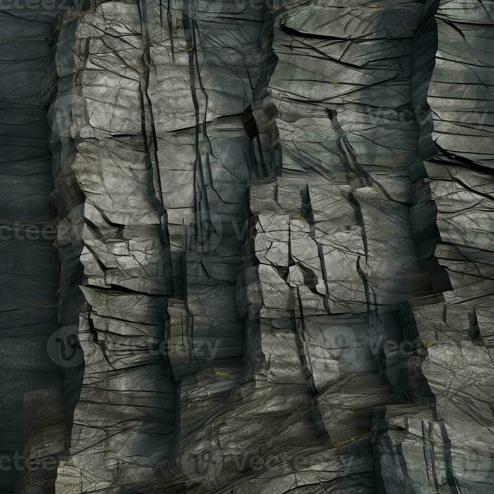 black dark cliff rock texture , generated by AI photo