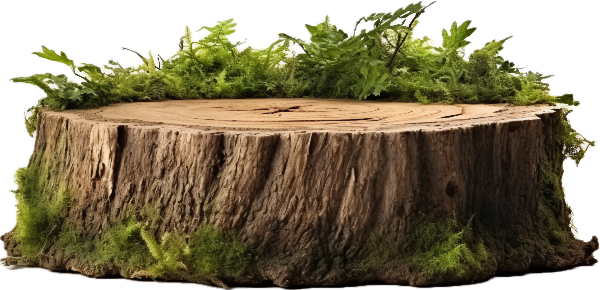 Tree stump podium png with AI generated.