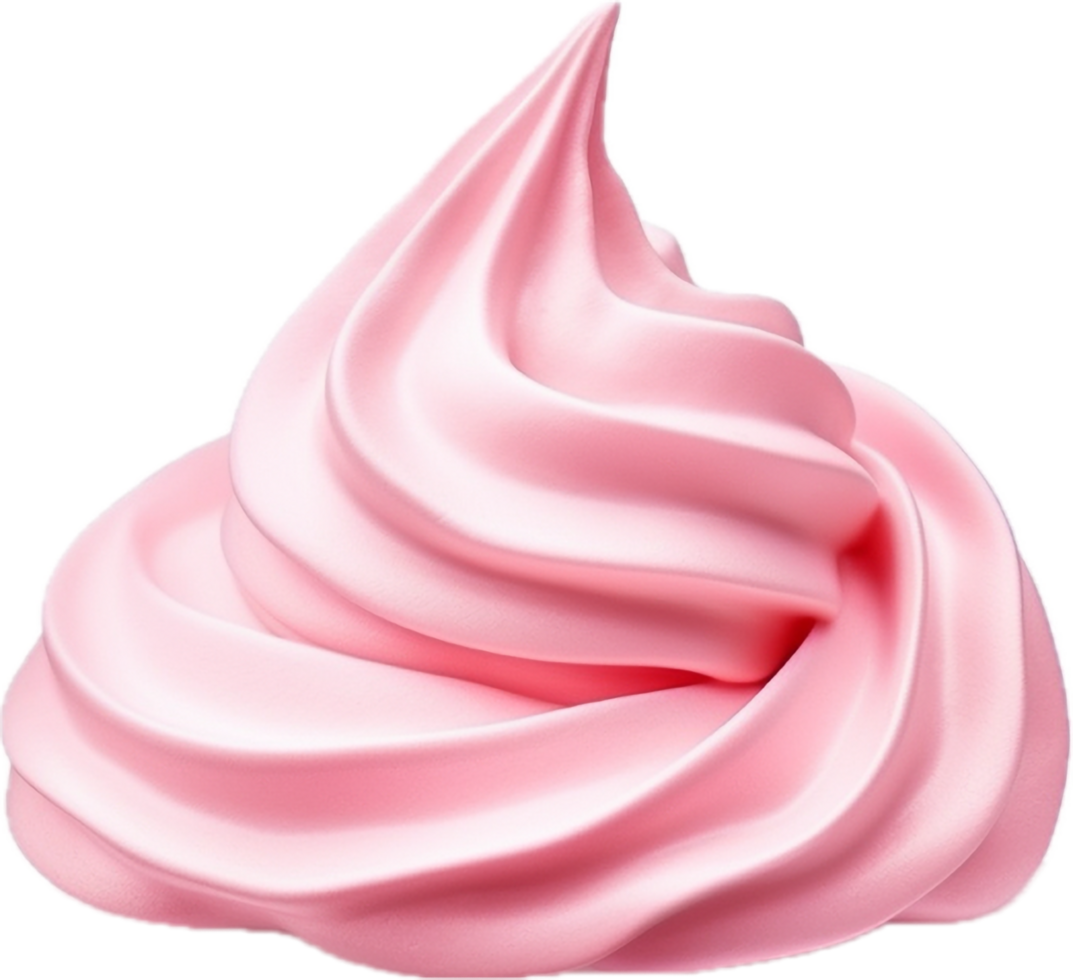 Pink whipped cream png with AI generated.