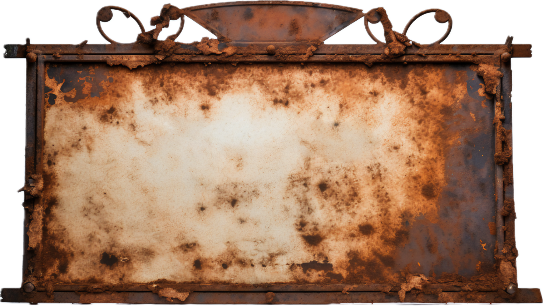 Rusty vintage empty metal sign png with AI generated.