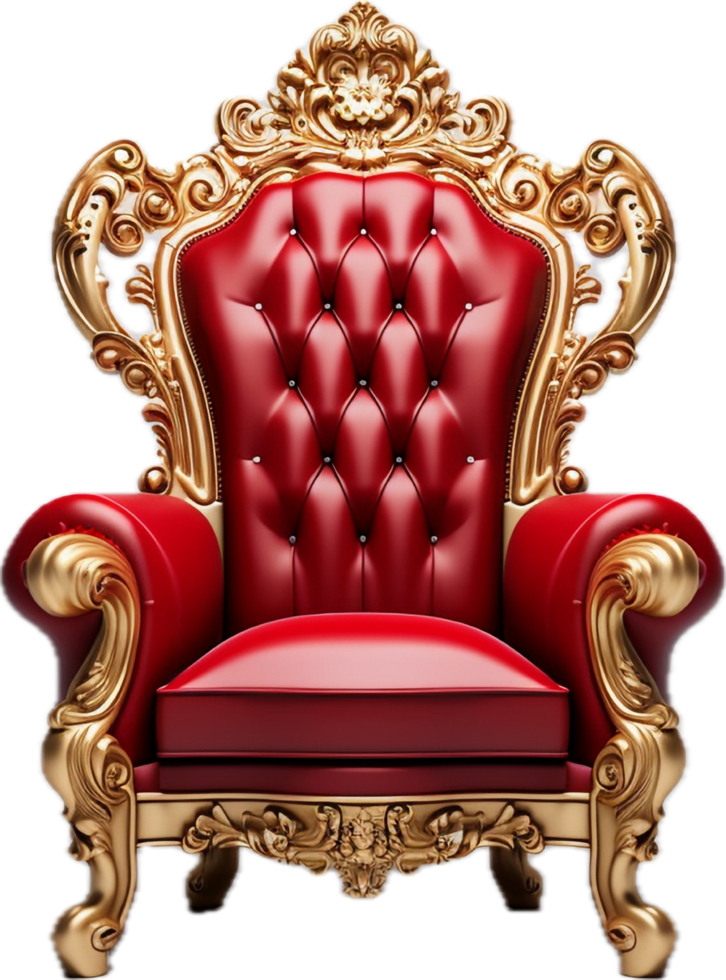 Red and gold throne chair png with AI generated. 33889008 PNG
