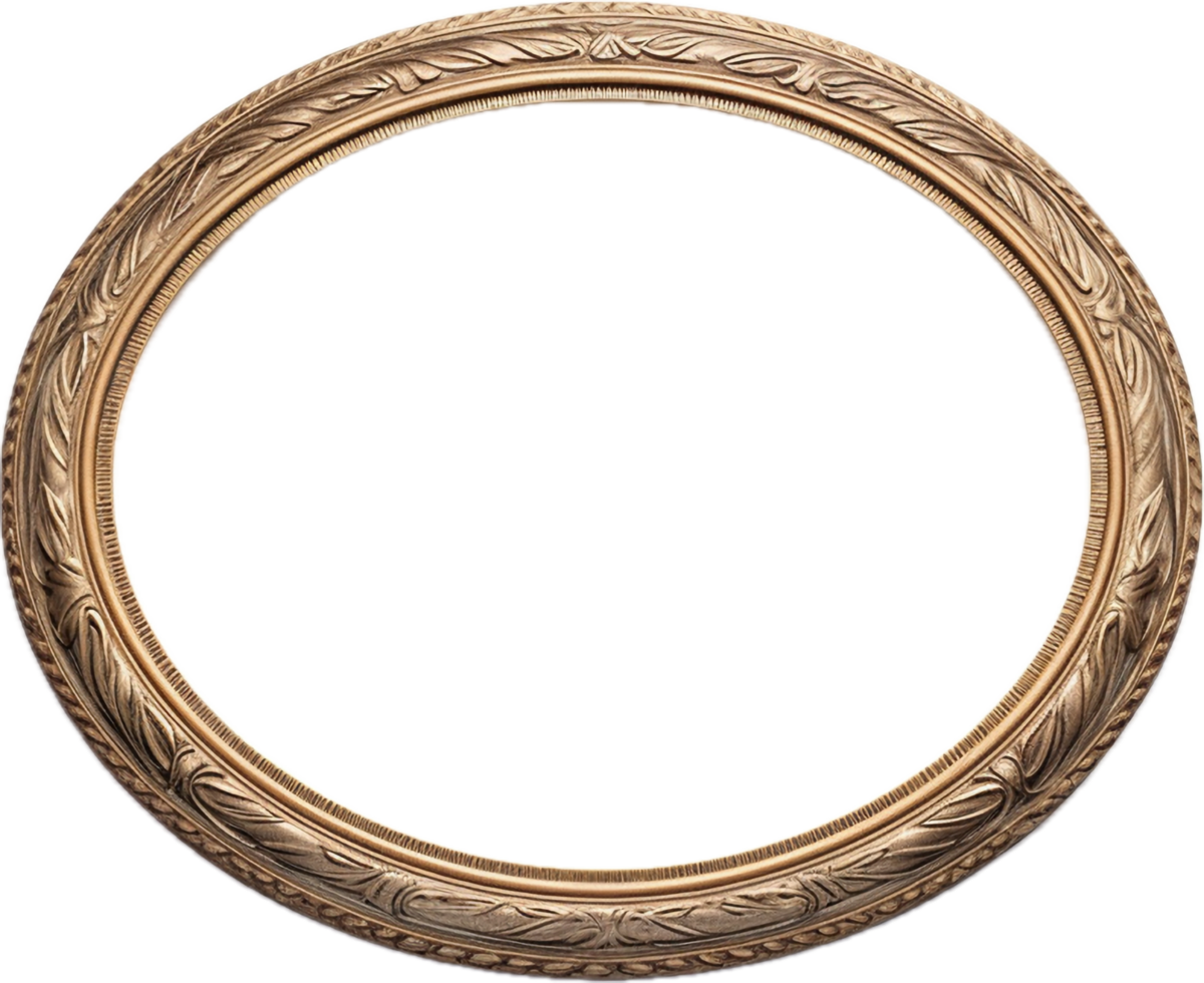 Round vintage picture frame png with AI generated.
