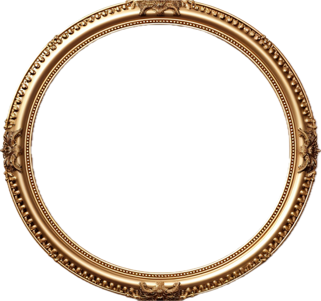 Round vintage picture frame png with AI generated.