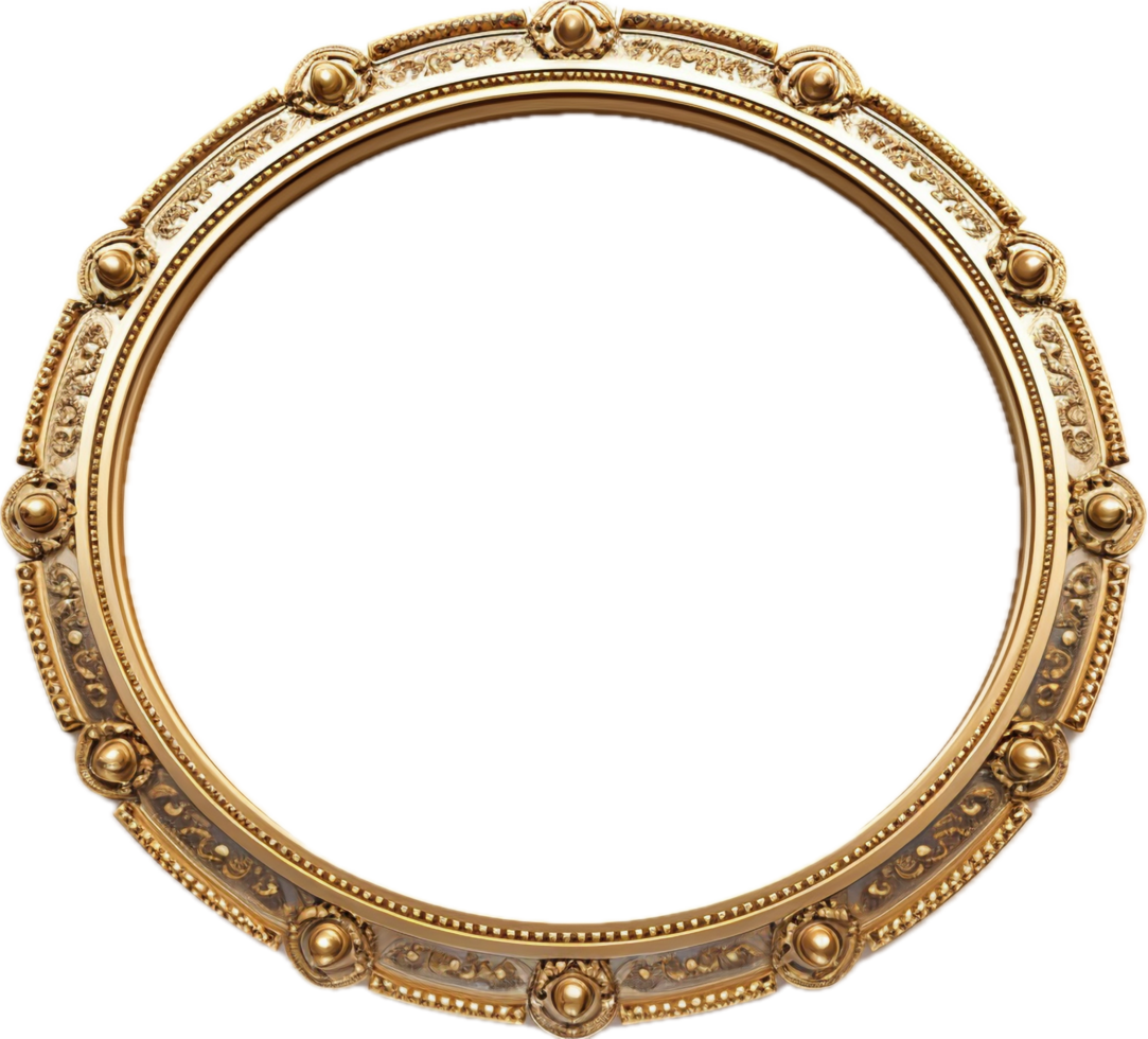 Round vintage picture frame png with AI generated.
