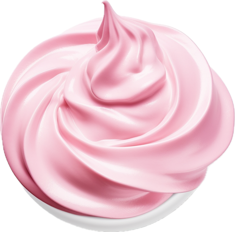 Pink whipped cream png with AI generated.