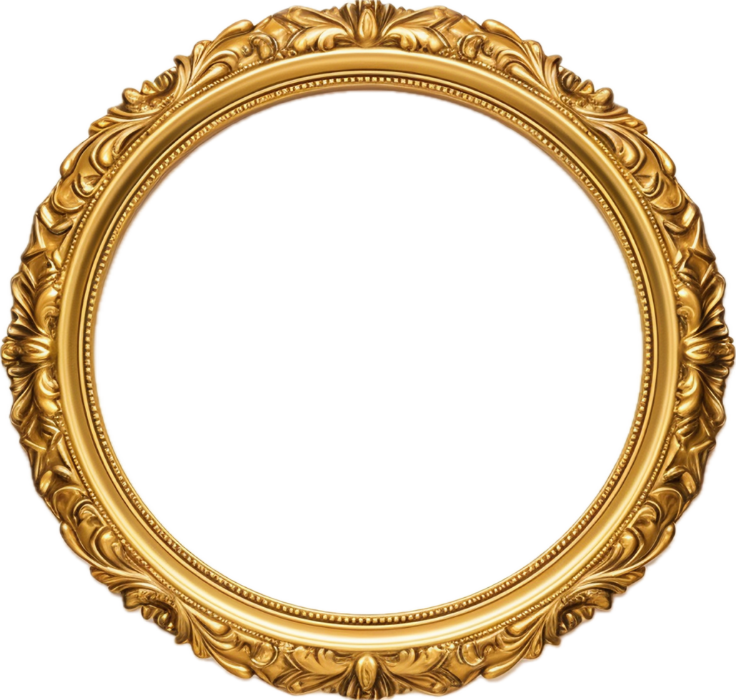 Round vintage picture frame png with AI generated. 33889037 PNG