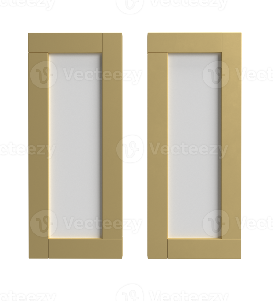 Frame picture image white isolated mock up photo template mock up blank empty poster art modern interior room decoration golden yellow retro canvas paper floor style wall design two 2 vertical living png