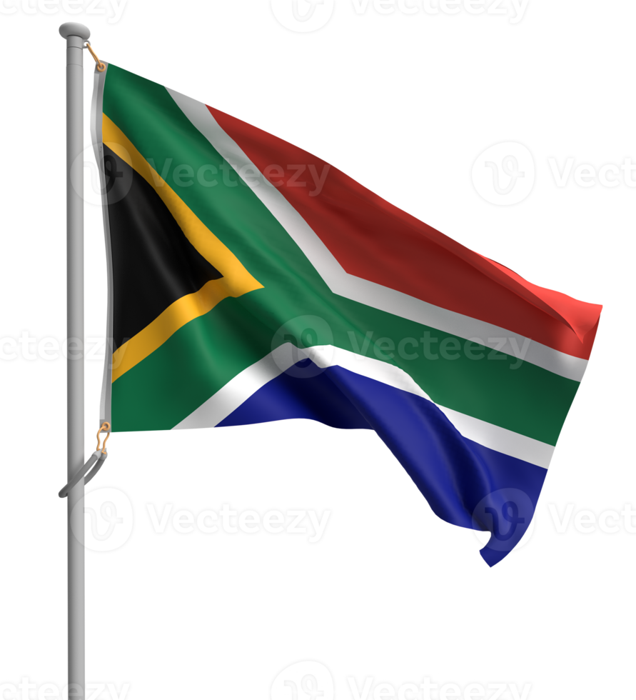 south africa flag waving white isolated background dicut country national patriotism banner sign emblem independence february culture black history month america culture united event texture holiday png