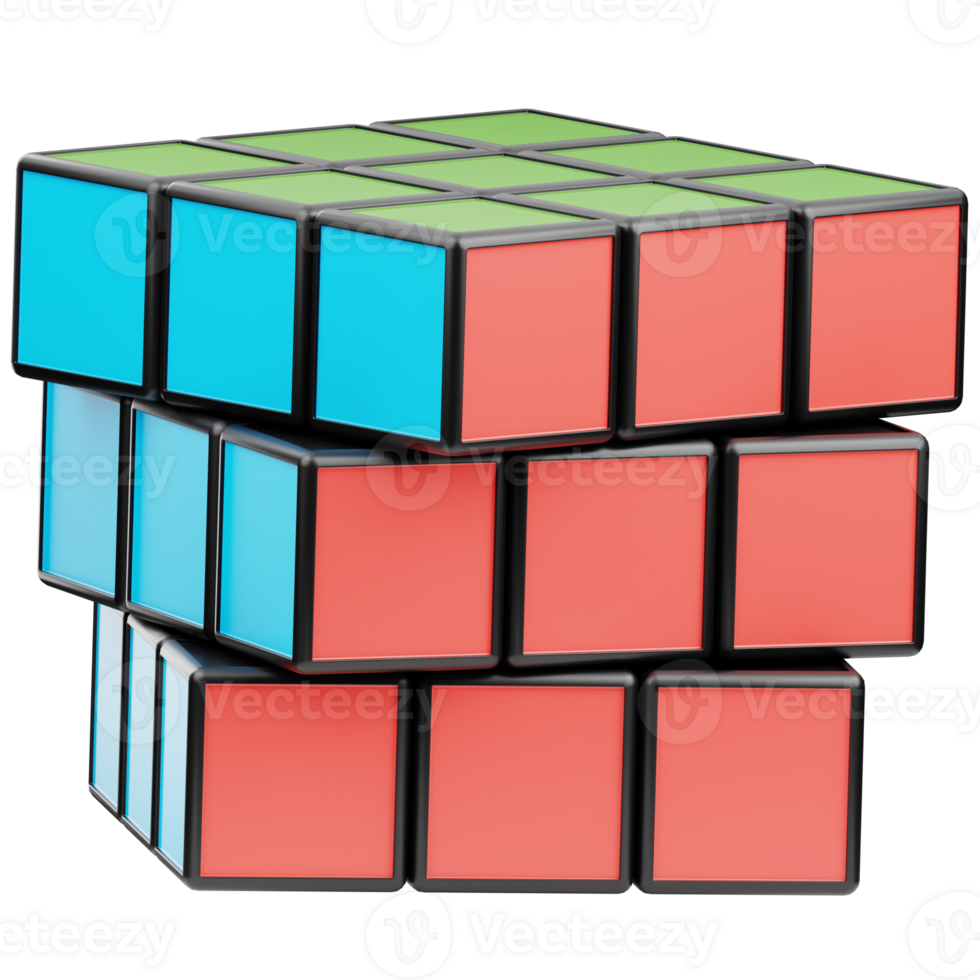 Rubiks Cube 3D Illustration for Infographic web app etc