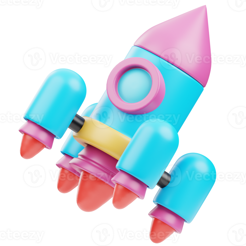Rocket 3D Illustration for Infographic, web, app, etc png