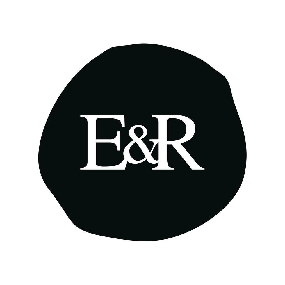 ER Initial logo letter brush monogram comapany vector