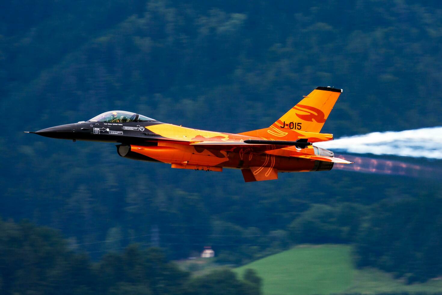 Military fighter jet plane at air base. Air force flight operation. Aviation and aircraft. Air defense. Military industry. Fly and flying. photo