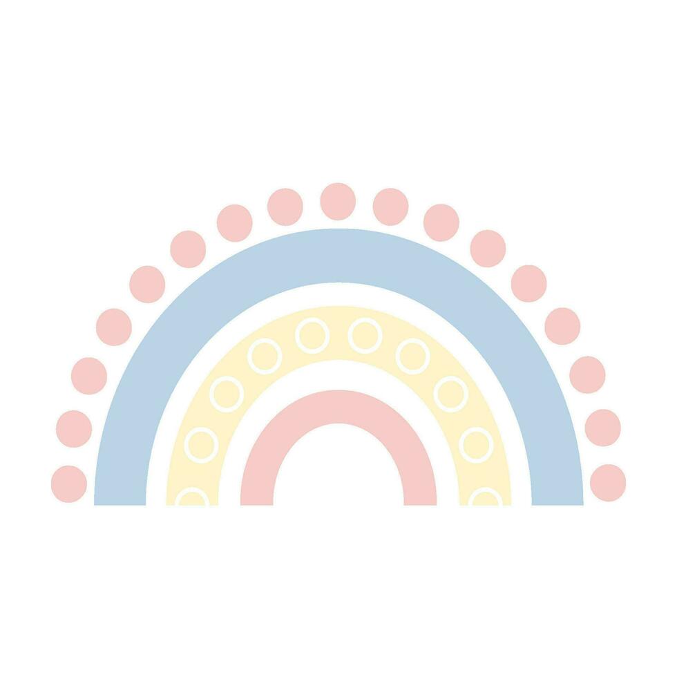 Rainbows childish scandinavian style style isolated on white background. vector