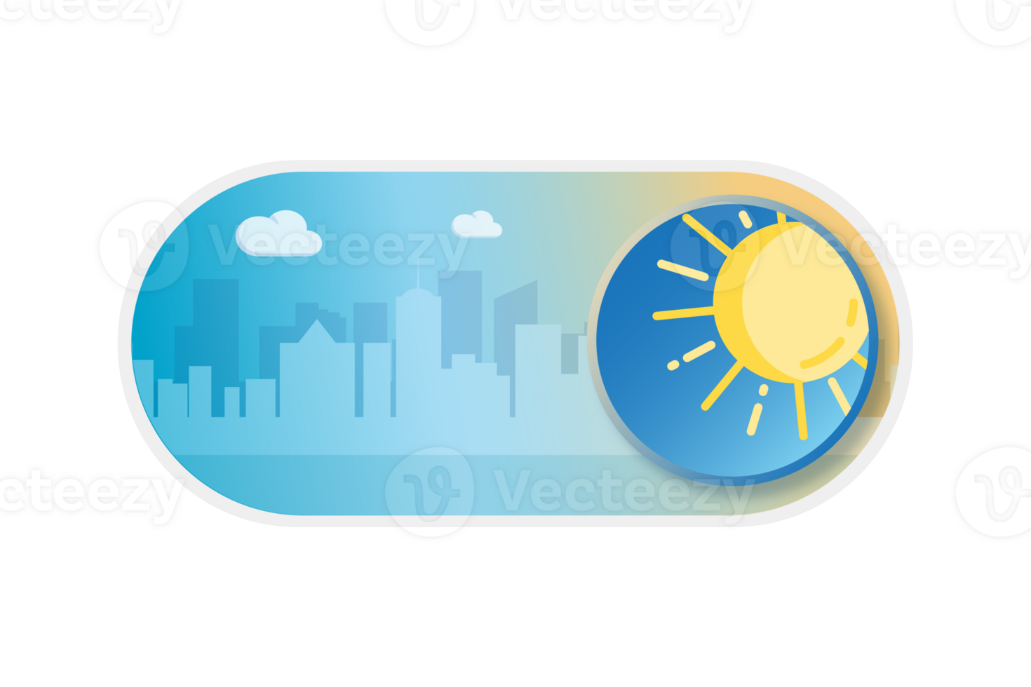 CItyscape daytime ON Toggle switch button icon on transparent background png