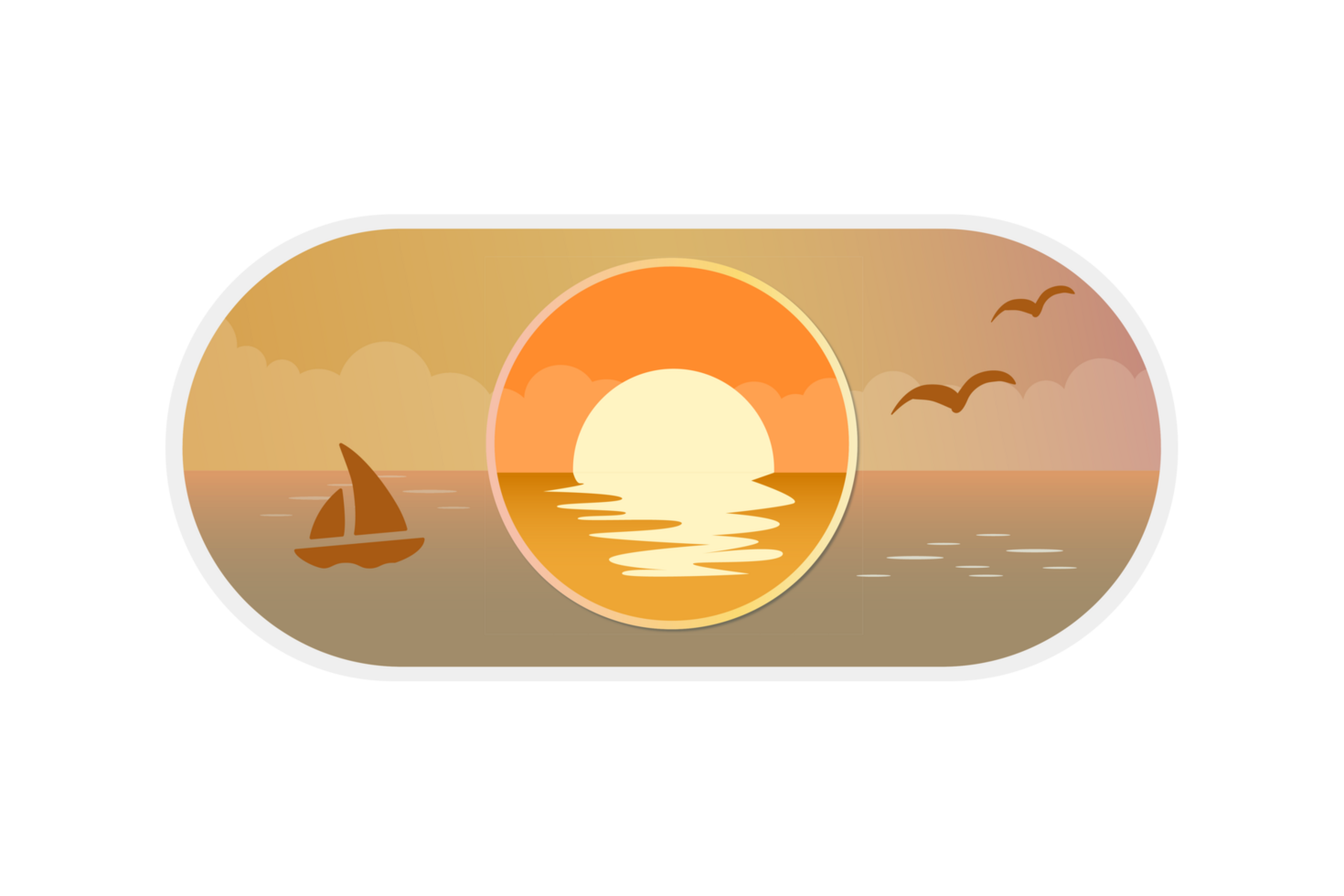 CItyscape sunset Toggle switch button icon on transparent background png