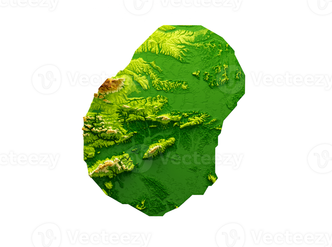 Nauru Map Shaded relief Color Height map 3d illustration png