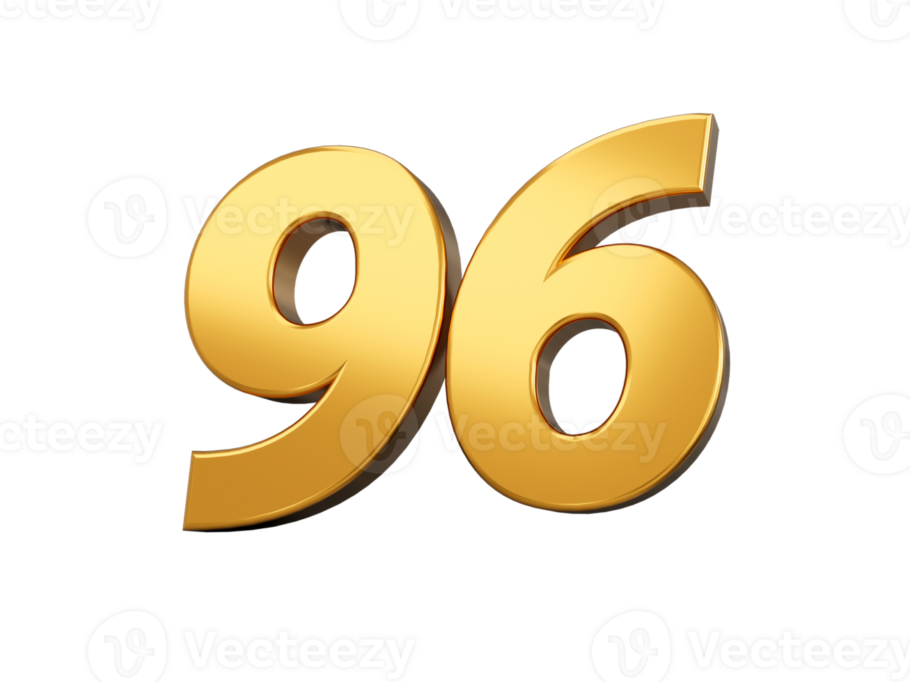 Gold number 96 six. shiny 3d number made of gold 3d illustration
