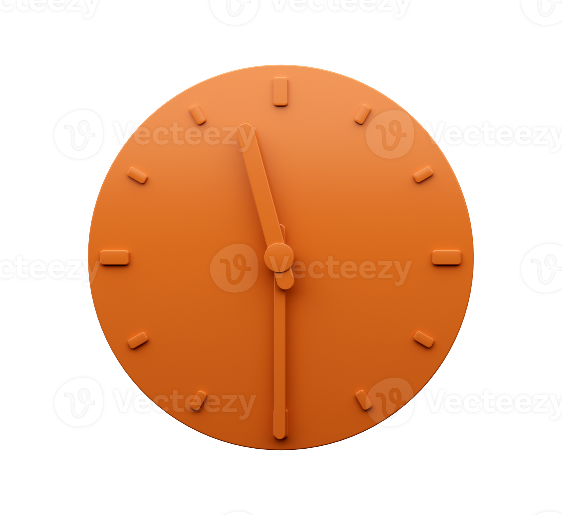 Minimal Orange clock Half past Ten o'clock abstract Minimalist wall