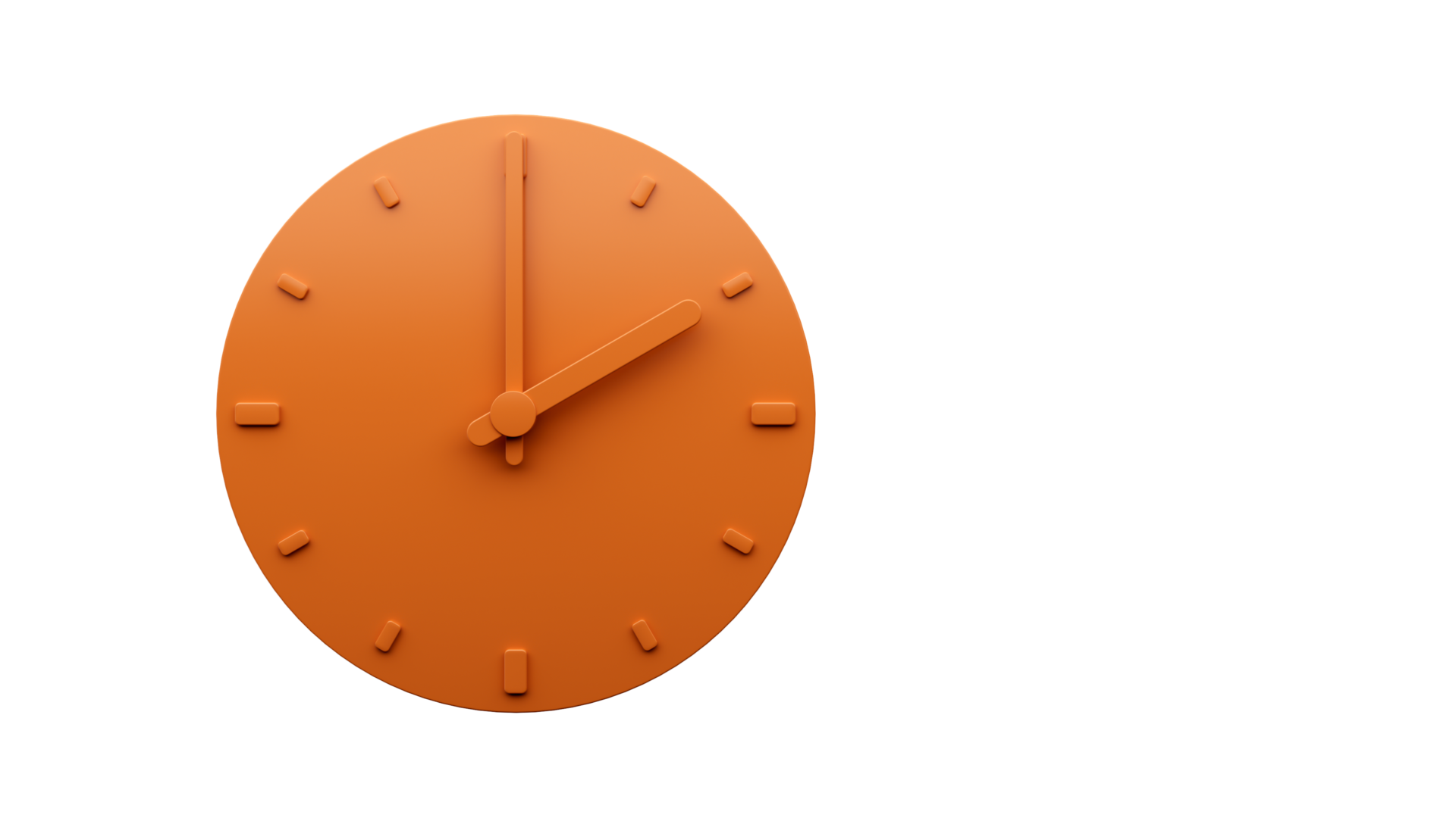 Minimal Orange Clock Two O clock Abstract Minimalist Wall Clock 3d minimal-orange-clock-two-o-clock-abstract-minimalist-wall-clock-3d