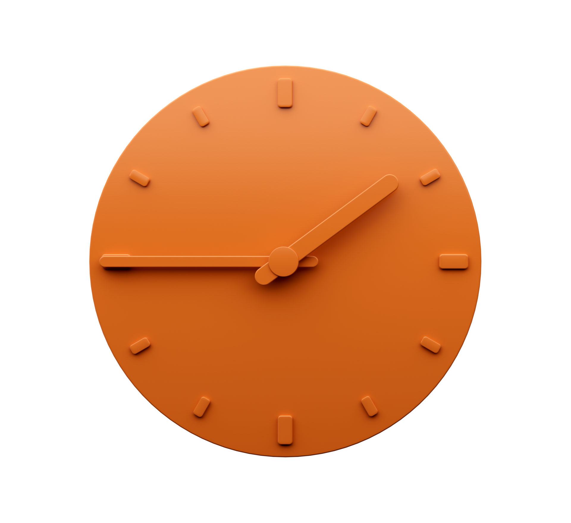 Minimal Orange Clock Quarter To Two O clock Abstract Minimalist Wall minimal-orange-clock-quarter-to-two-o-clock-abstract-minimalist-wall