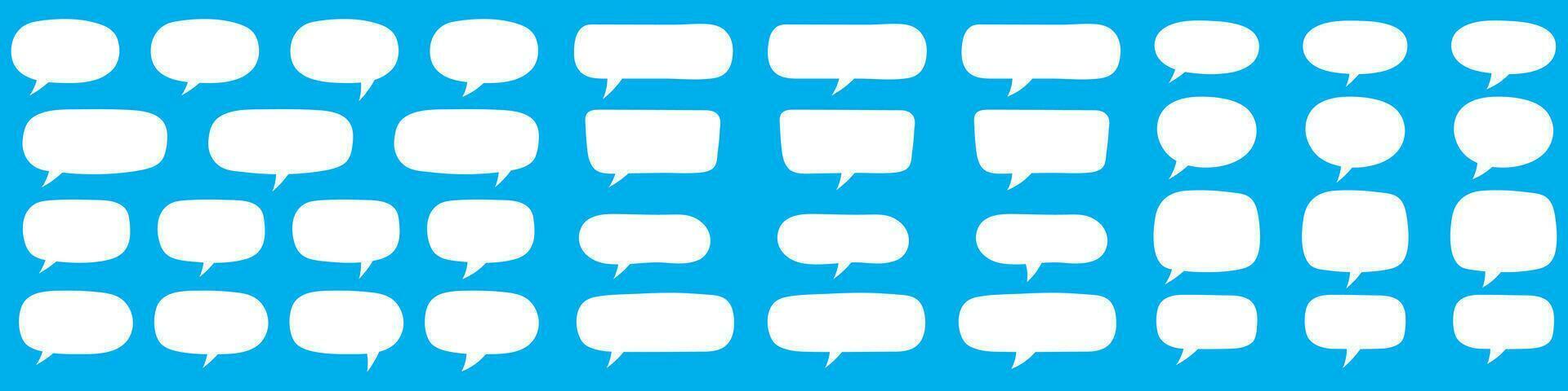 Set of hand drawn speech bubbles. Speak bubble text, cartoon chatting box, message box. Blank empty white speech bubbles. vector